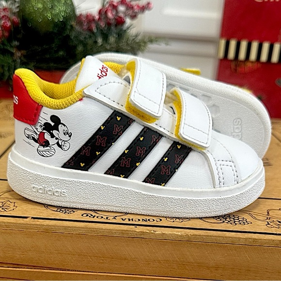 adidas Other - Adidas Kids White and Yellow Mickey Mouse Sneakers